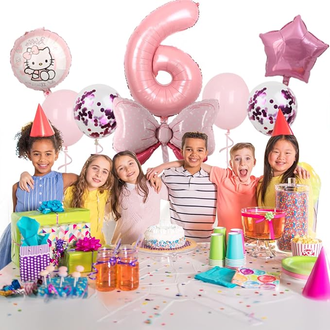 Cartoon Party Balloons, Cute Number 6 Balloon - Image 4