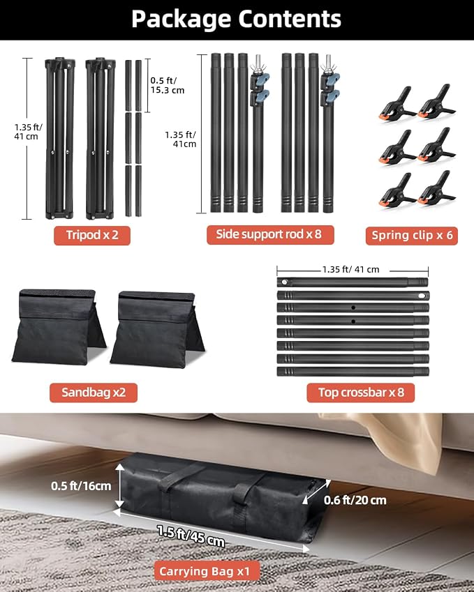 Hemmotop Adjustable Backdrop Stand 10x8.5ft Heavy Duty | - Image 9
