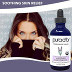 PURA D'OR Organic Lavender Essential Oil (4oz with Glass Dropper) 100% Pure & Natural Therapeutic Grade for Hair, Body, Skin, Aromatherapy Diffuser, Relaxation, Meditation, Massage, Home, DIY Soap