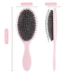 Boar Bristles Hair Brush for Women and Men, Detangling Hair Brush for Smoothing Massage Add Shine, Nylon&Boar Bristles Detangler brush for Hair Healthy (1 Pack-Pink)