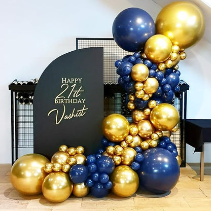 Voircoloria 148pcs Navy and Gold Balloons Arch Kit, 18 12 10 5 Inch | - Image 5