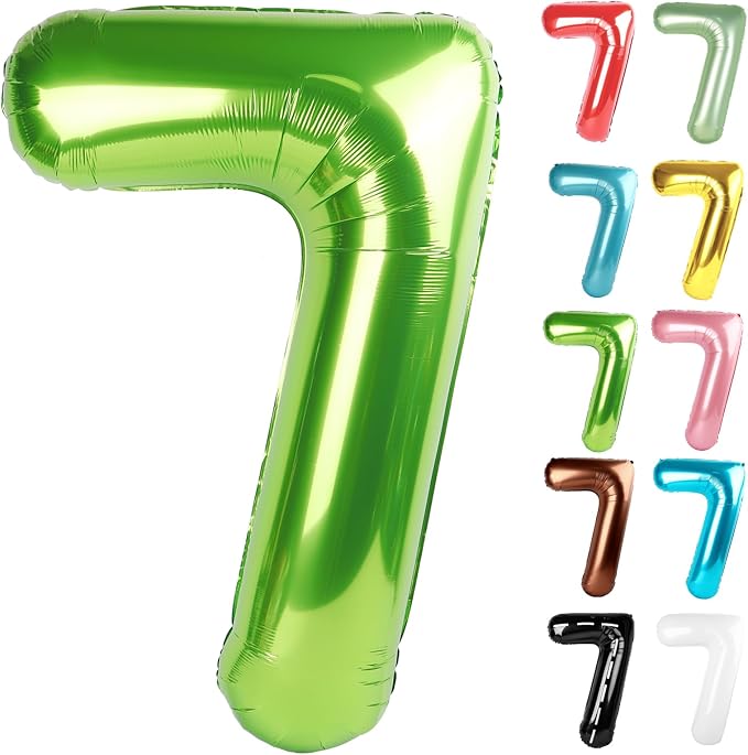 Light Green Number 7 Balloon 40 Inch by IWERP