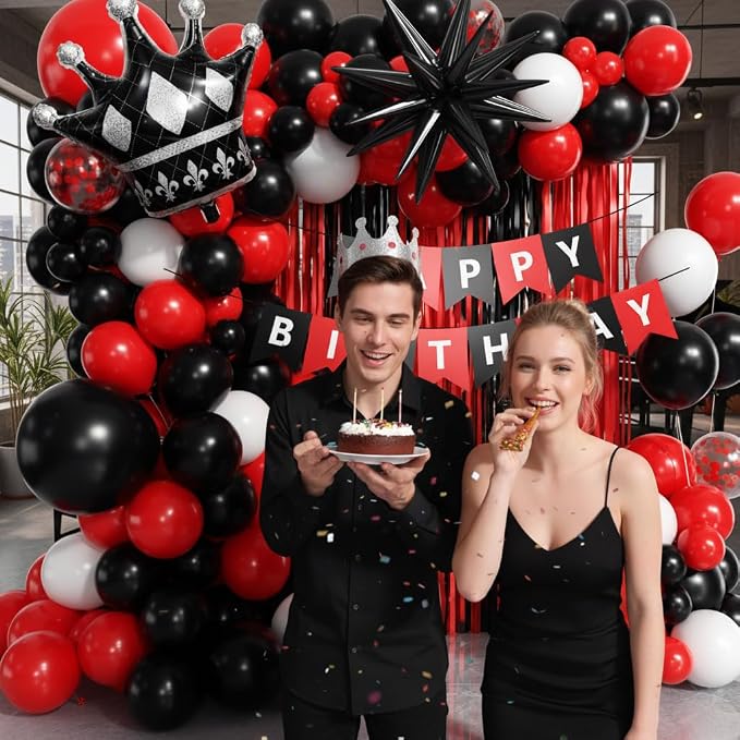 Red and Black Birthday Party Decorations 152Pcs - Image 4