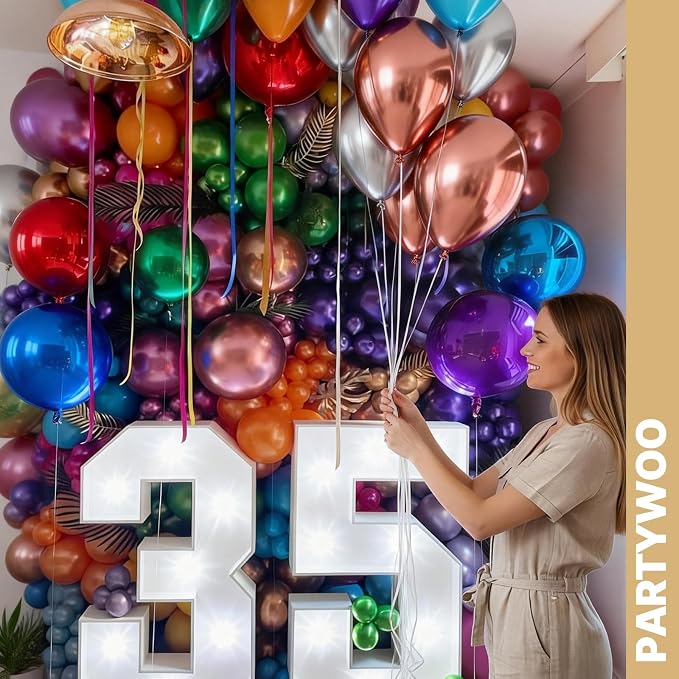 PartyWoo Multicolor Balloons 66pcs Pack Blue and Silver Balloons | Assorted - Image 4