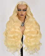 613 13x6 Lace Front Wig Human Hair 180 Density Body Wave Blonde Wig Human Hair 613 HD Lace Frontal Wigs 100% Real Human Hair No Synthetic Blend No Tangle No Shedding Triple Lifespan 3X 20 Inch