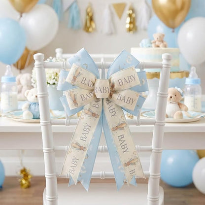 YKW 2.5 Inch Baby Blue Ribbon Wired Edge Teddy Bear Hot Air Balloon Ribbon - Image 6