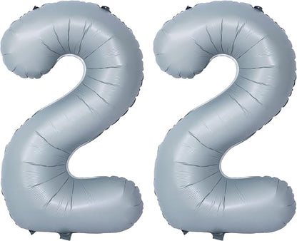 40 In Matte gray Number Balloon Helium Foil Mylar Birthday Balloon Digit 22 | by Exquisitehighqualitypartydecorationstomeetyoureveryneed%EF%BC%81