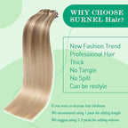 SURNEL Clip in Hair Extensions Real Human Hair Balayage Golden Brown to Caramel Blond Remy Hair Extensions Clip Ins 14 Inch 140g(7pcs #10/27/27-14")