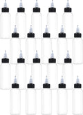 20 Pcs 2oz Plastic Squeeze Bottles with Twist Top Cap, 60ml Clear Dispensing Bottles, Empty Squirt Bottle for Liquids, Sauces, Arts, Crafts, Travel