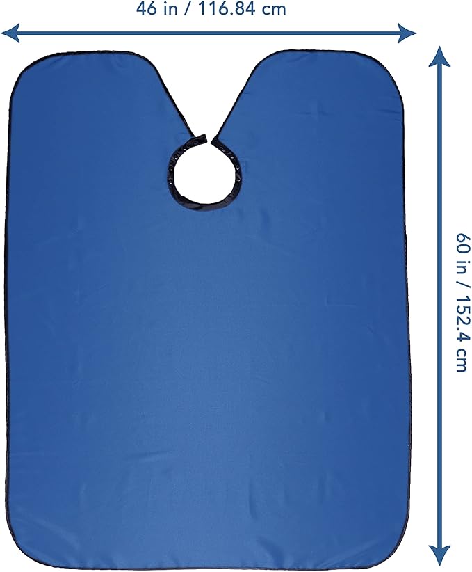 Allegro Combs Cutting Capes Adjustable 46X60 In. One-Size-Fits-All Stainless Steel Snap Buttons