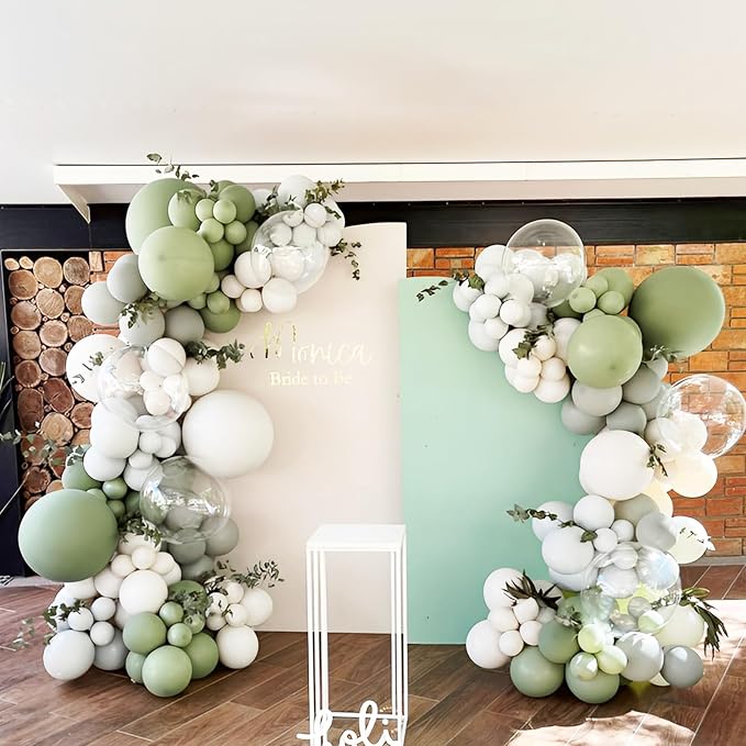 Voircoloria 66pcs Sage Green Olive Green Latex Party Balloons, 12inch | - Image 7