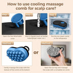 Ice Compress Scalp Massager Hair Growth Massage Comb - Upgraded Raised Dot Ice Tray Design for Tension Headache Relief and Scalp Care (Black)
