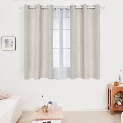 Deconovo Living Room Curtains 45 Inches Long, Thermal Insulated, Room Darkening - Image 2