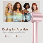 Hair Dryer, High-Speed Ionic Low Noise Blow Dryer with Brushless Motor for Fast Drying, Thermo-Control Quiet Compact Hair Blow Dryer, Hairdryer with 1 Nozzle Attachments for Home Salon Travel