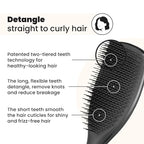 Tangle Teezer Large Ultimate Detangler Hairbrush for Wet & Dry Hair, Eliminates Knots & Reduces Breakage for Long, Thick, & Curly Hair Types, Black Gloss