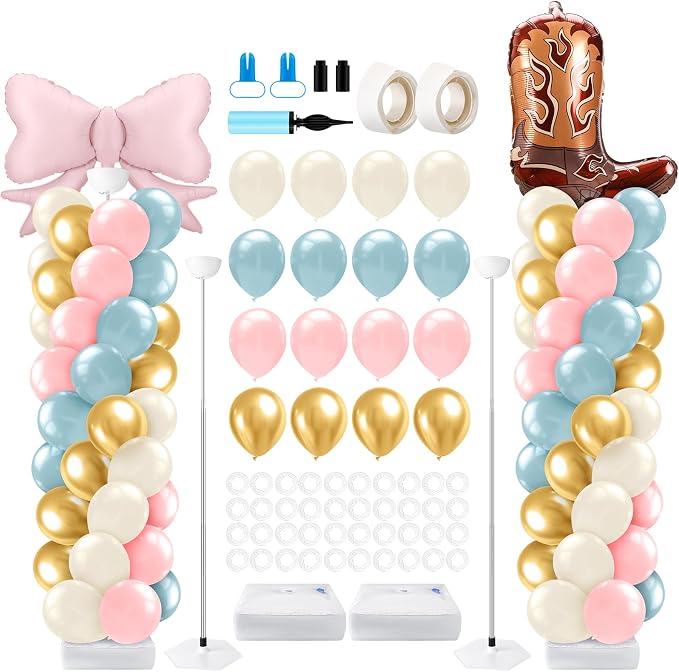Lunmon 2 Sets Boots or Bows Gender Reveal Decorations, Western Boots or Bows by Lunmon