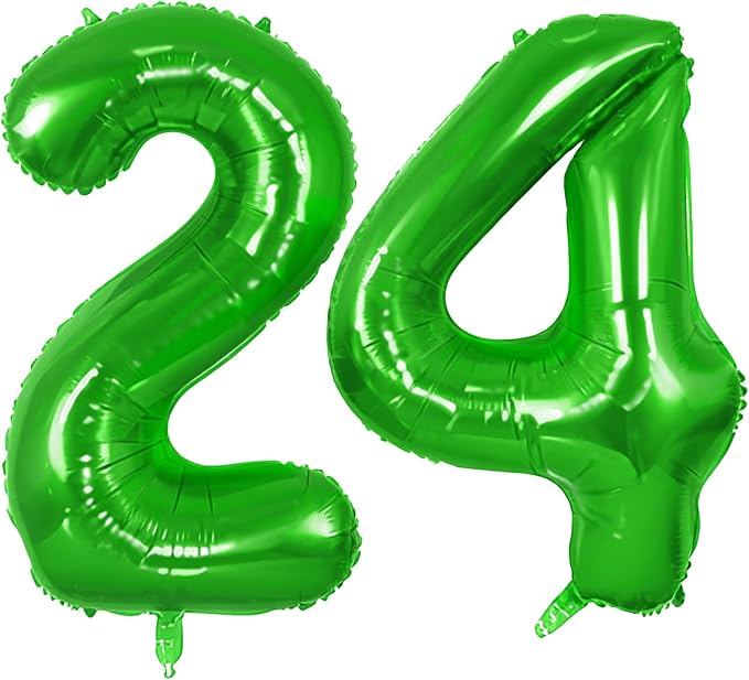 Number 24 Balloons for 24th Birthday Party Decorations, 0-100 Large No.24 by Joycard