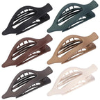 Flat Hair Clips for Women - 6 PCS French Flat Claw Clips Medium Hair Clips for Girls Large Hair Claw Clips for Thick or Thin Hair Strong Hold No Slip Hair Accessories for women (Basic)