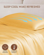 SilkSilky 100% Mulberry Silk Pillowcase - Pure 22 Momme High-Grade 6A Fibers for Hair & Skin, Envelope Closure, Natural, Organic, Breathable & Cooling Pillow Case (Queen, Champagne)
