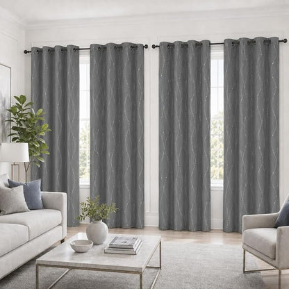 Deconovo 4 Panels Blackout Curtains, Thermal Insulated Soundproof Curtain Drapes by Deconovo
