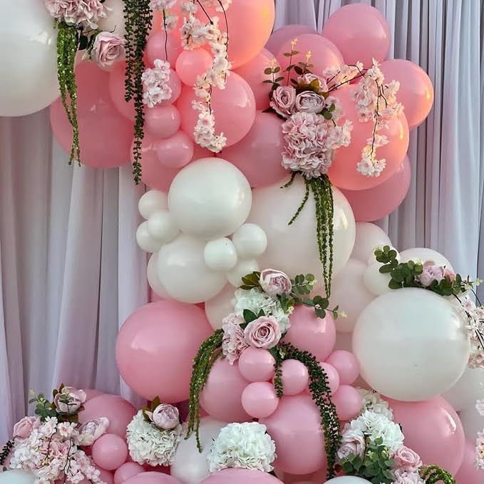 YMSZ Pink and White Balloons Arch Kit, Bridal Shower, Baby Shower, Valentines - Image 4