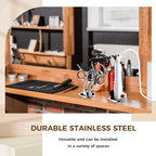 6 Pcs 3.0" 2.0" 1.5" Canister Hair Dryer Holder Insert Salon Station Stainless Steel Hot Iron Appliance Tube Hair Tool Holder Tube Organizer for Vanity Hairdresser Bathroom