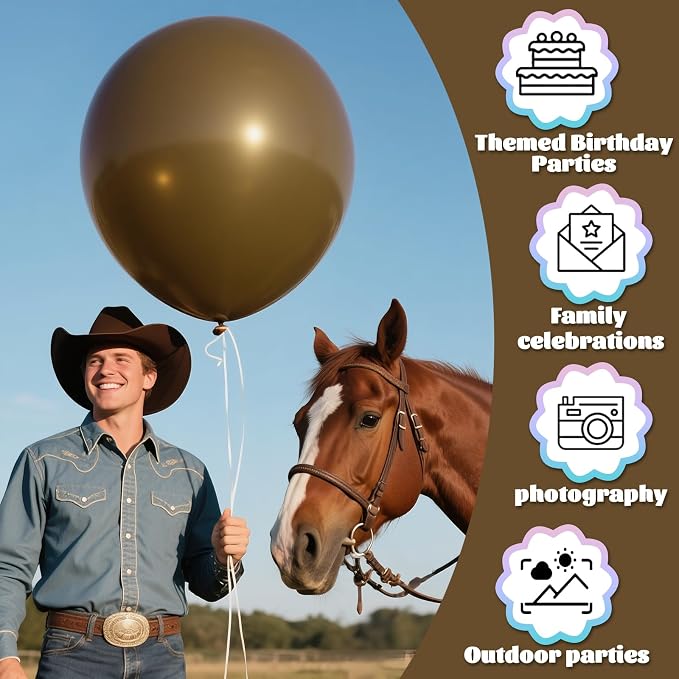 18 Inch Brown Latex Balloons 32 Pack - Image 5