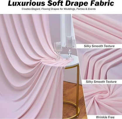 50x12 ft Light Pink Backdrop Curtains - Image 4