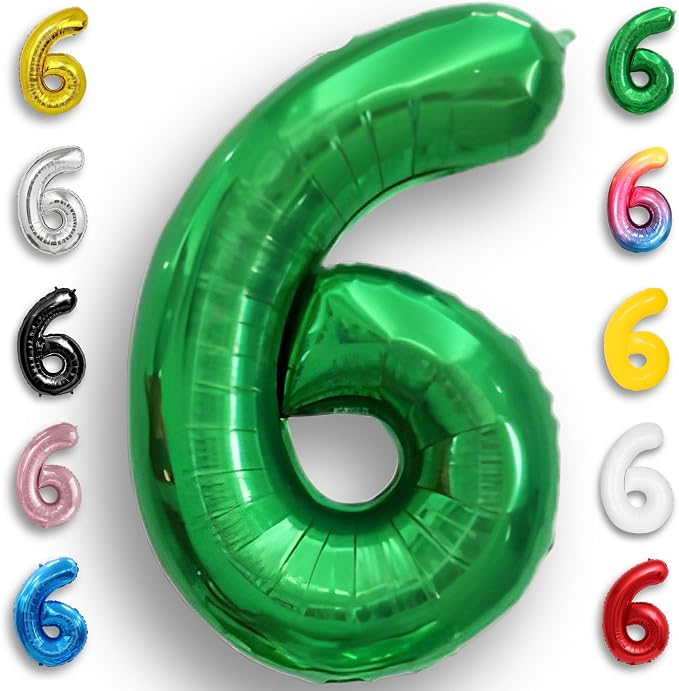 Green Number Balloon 6 Mylar Foil Balloons 16 inch by Unknown