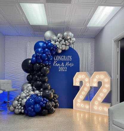 Blue and Black Balloon Arch Kit, Different Size Balloons - Image 5