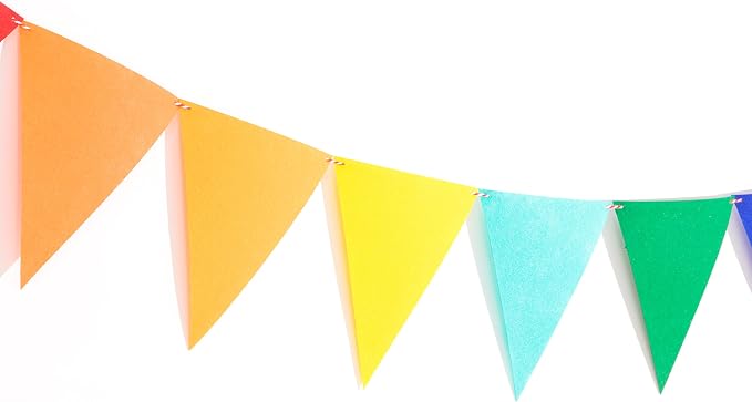 LOVENJOY 2 Assembled Rainbow Banners Felt Bunting Multicolor - Image 4