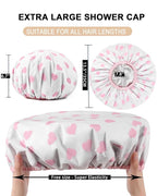 YIZIJIZI 2 Pieces Heat Cap for Deep Conditioning, Conditioning Cap Made of Aluminum Foil for Home and Salon Use, Hair Dyeing（White pink）