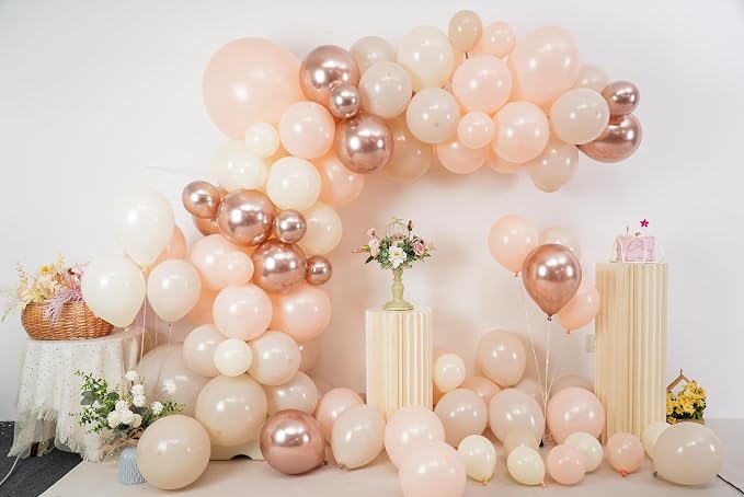Pink White Balloon Arch Kit, Boho Balloon Garland - Image 3