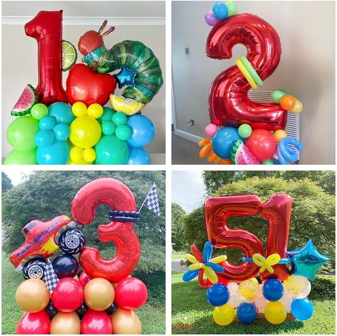 Red 11 Number Balloons, 40 Inch 11 Balloons Foil Mylar Helium Big Red 11 - Image 5