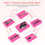 AMIJEAL Oversize Silicone Heat Resistant Mat for Hair Tools, Curling Iron Flat Iron Hair Straightener Holder Mat, Portable Hot Tools Cover Pad for Travel Vanity Salon(14.2" x 11.0")