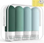 ME.FAN Travel Bottles for Toiletries, TSA Approved 3oz Silicone Journey Size Containers, Portable Split Bottle for Conditioner, Shampoo, Lotion- 4 Pack Blue