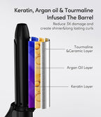 FARERY Mini Curling Iron Dual Voltage, 3/4 Inch Travel Curling Iron with 3 Adjustable Temp, Auto-Off, Ceramic Mini Hair Curler with Argan Oil &Keratin Infused, Travel Size Curling Wand with StorageBag