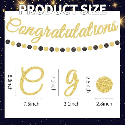 Gold Glitter Congratulations Banner - Image 2