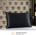 ZIMASILK 22 Momme Silk Pillowcase for Hair and Skin - 100% Pure Mulberry Silk with Hidden Zipper, Grade 6A Luxury Pillow Case for Women, Soft & Durable, Gift Box (Queen 20"x30" Black)