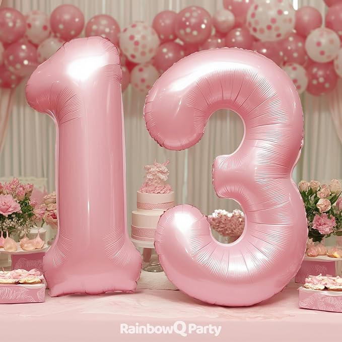 RainbowQ Pink 12 Balloon Number 40 Inch 0-40 Foil Large Balloons | Big Mylar 12 - Image 5