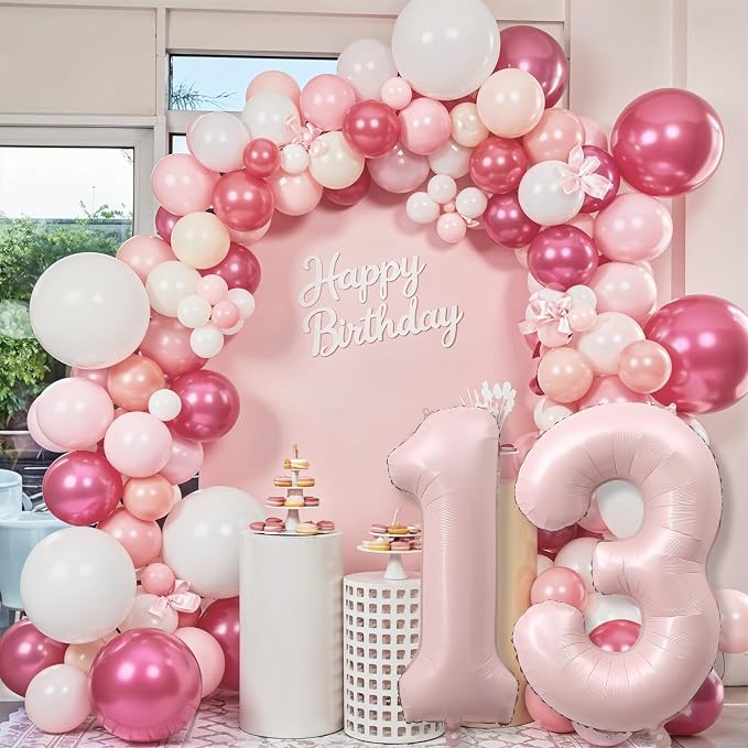 Pastel Pink 13 Balloons Numbers - Image 5