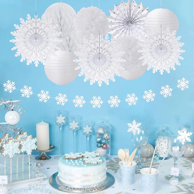 Winter-Wonderland Christmas-Snowflake White Party-Decorations - Image 5