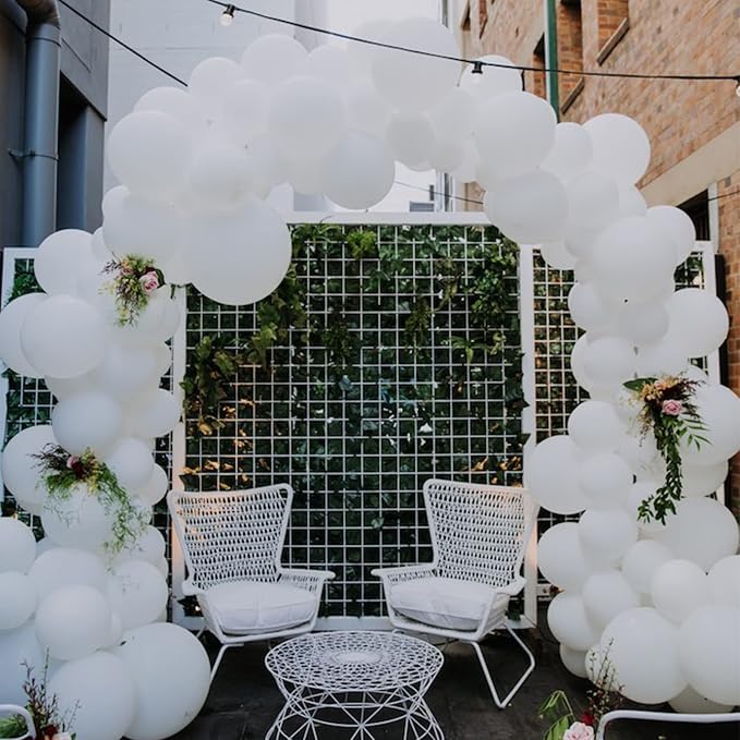 Voircoloria 130pcs White Party Balloons Garland Arch Kit, 18 12 10 5 Inch | - Image 9