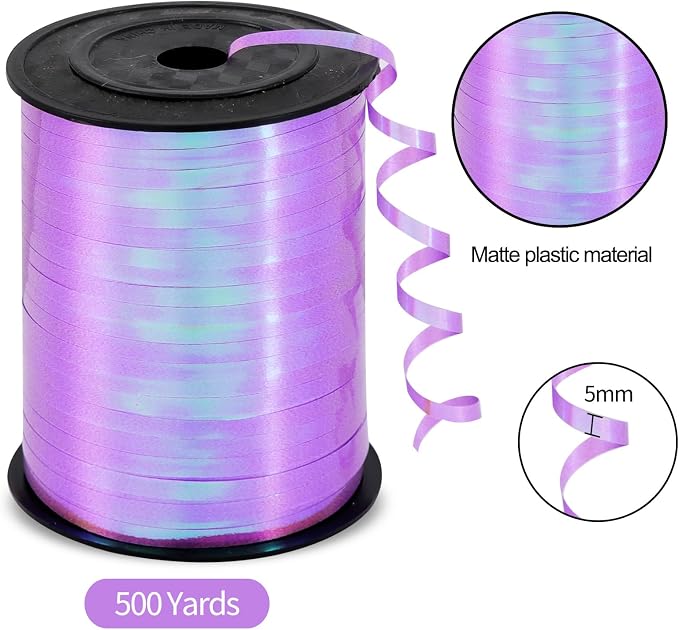 TONIFUL 500 Yards Iridescent Light Purple Curling Ribbon Balloon String | - Image 2