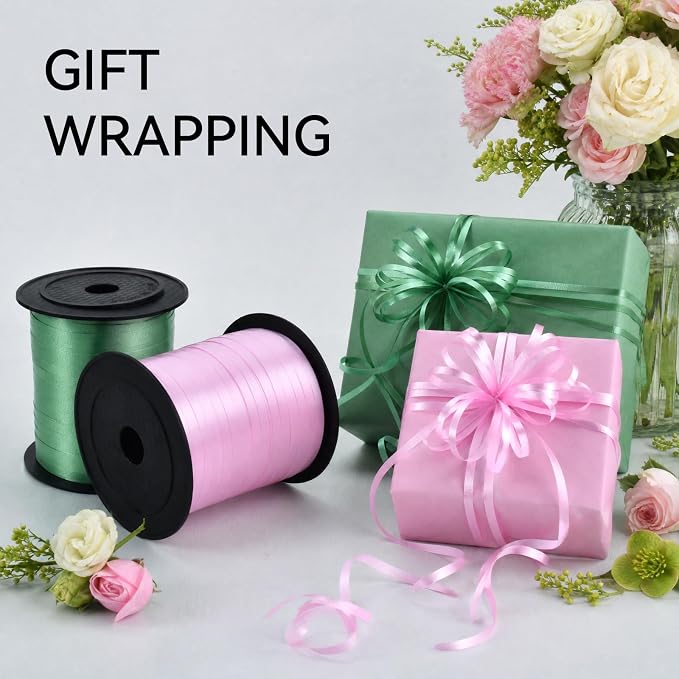 TONIFUL 500 Yards Pink and Green Curling Ribbon Balloon String | Balloon - Image 3