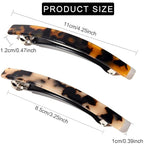 Fsmiling Hair Barrettes for Women French Hair Barrette Clip Large Acetate Hair Clips Barrette No Slip Hair Accessories 4-Pack