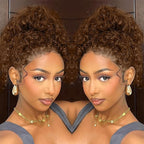 13x6 Curly SKINLIKE Real HD Lace frontal Wig, 250% Density Chocolate Brown Curly Deep lace front wigs Human Hair, 0.10mm Ultra-thin Invisible Melted Crystal HD Lace Human Hair Wigs 20 Inch