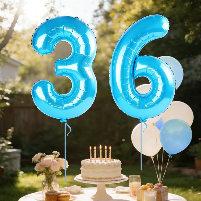40 Inch Number 36 Balloons for 36th Birthday Party Decorations, 0-100 Jewelry - Image 3