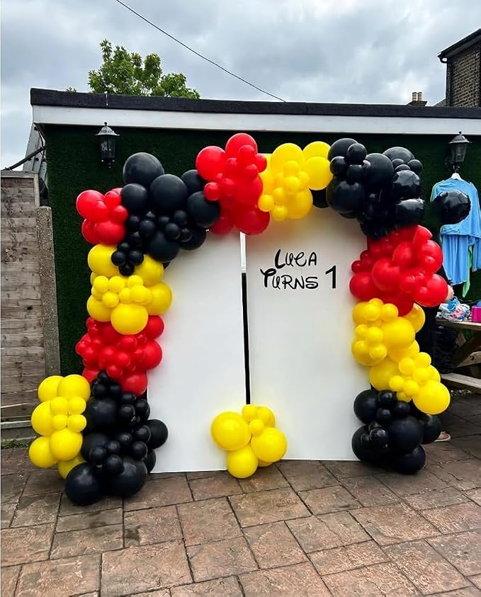 166Pcs Red Yellow Black Balloon Garland Arch Kit - Image 4