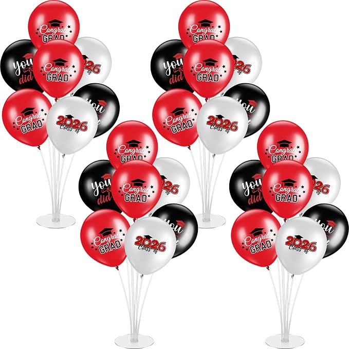 4 Set Graduation Party Balloon Stand Kits by Relaxgiant